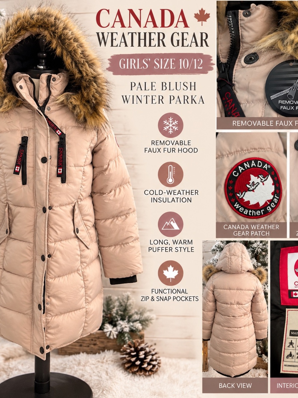 NWT Canada 🍁 Girls Parka 10/12